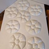 Lot of 8 oyster plates in GIEN France barbotine earthenware stamped