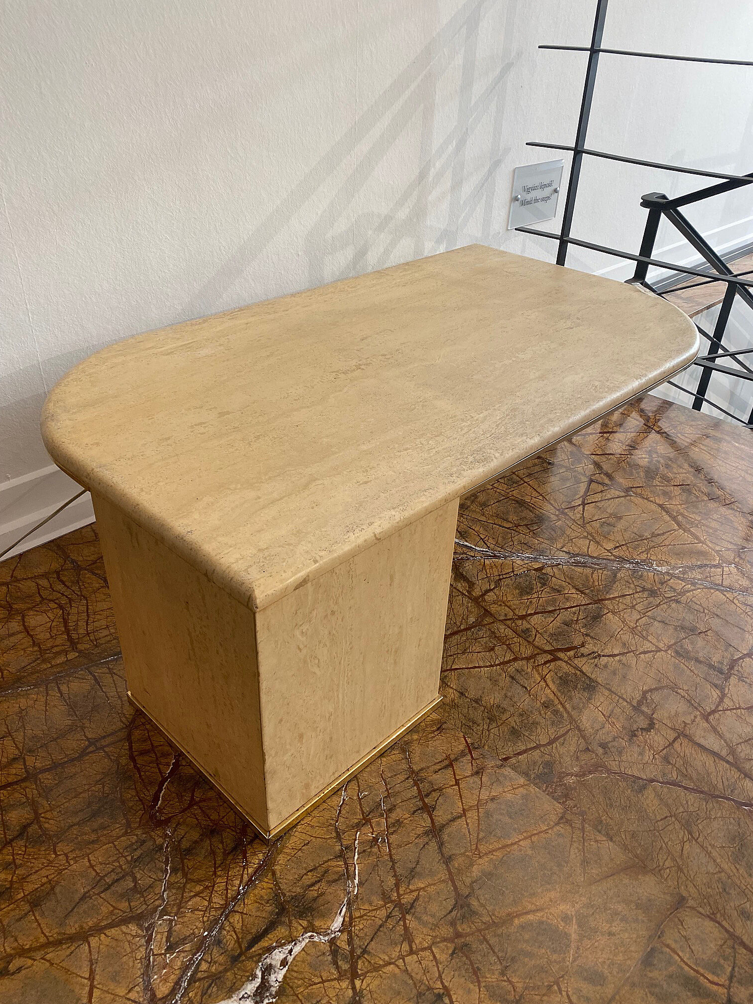 Italian Mid-Century Travertine Coffee Table