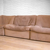 Mid-century de Sede DS-46 bull neck leather modular sofa