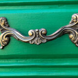 Vintage green oak chest of drawers from the 1960s.