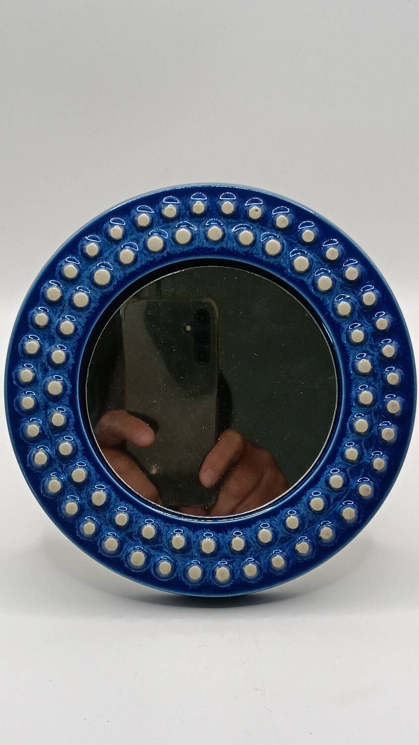 “Kuli” Ceramic Mirror by Britt Louise Sundell for Gustavsberg