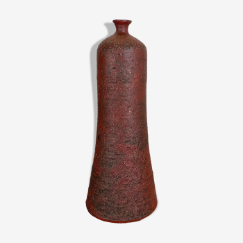 Vase abstrait en céramique rouge de studio par Gerhard Liebenthron, Allemagne, années 1970