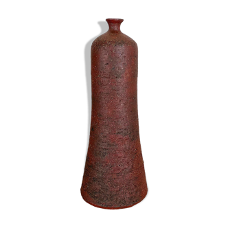 Vase abstrait en céramique rouge de studio par Gerhard Liebenthron, Allemagne, années 1970