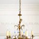 Élégant lustre vintage en bronze avec pampilles Murano bleu saphir – 5