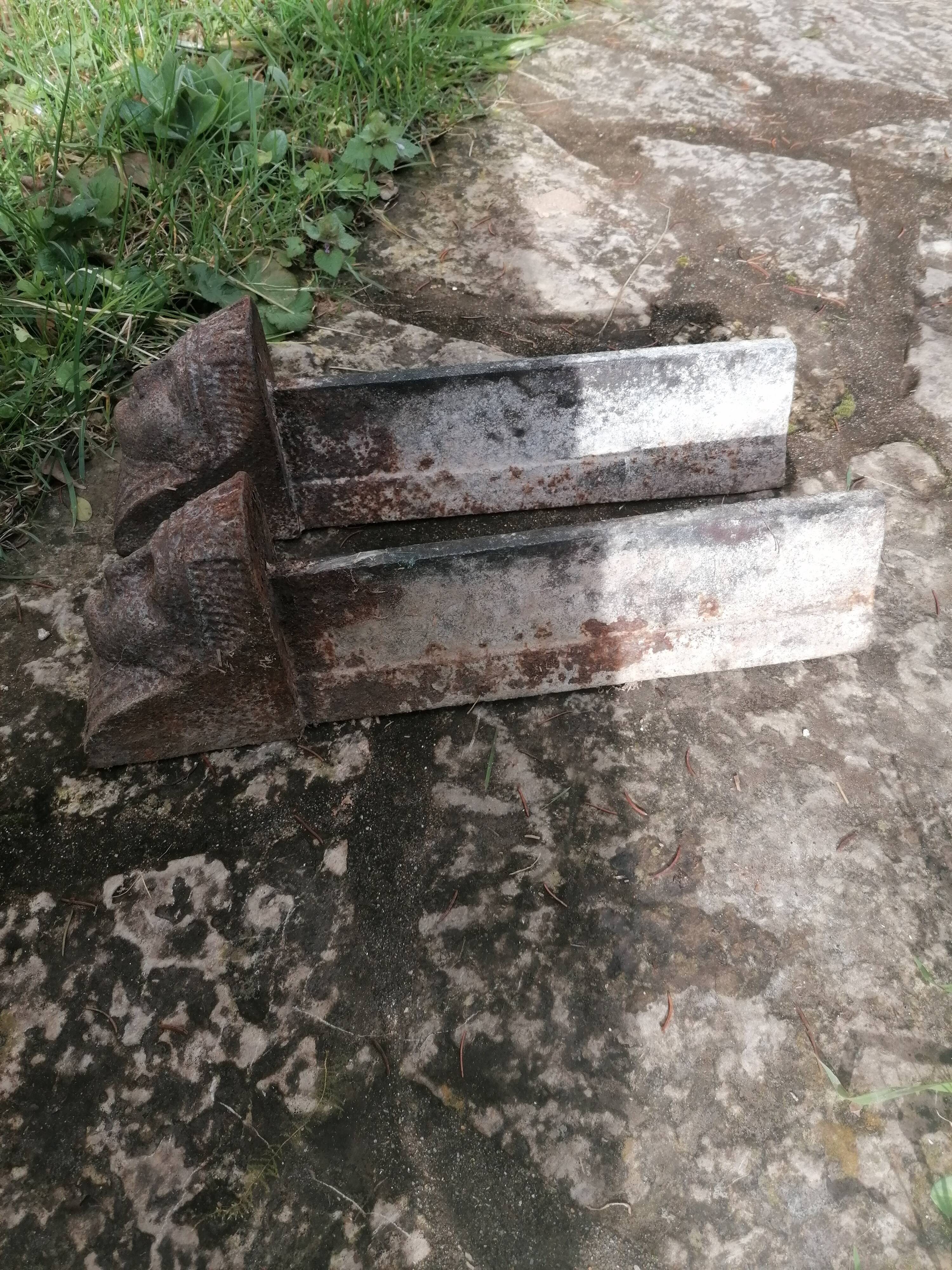 pair of andirons with sphinx heads