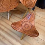 Safari set, four stools and a table 1970s