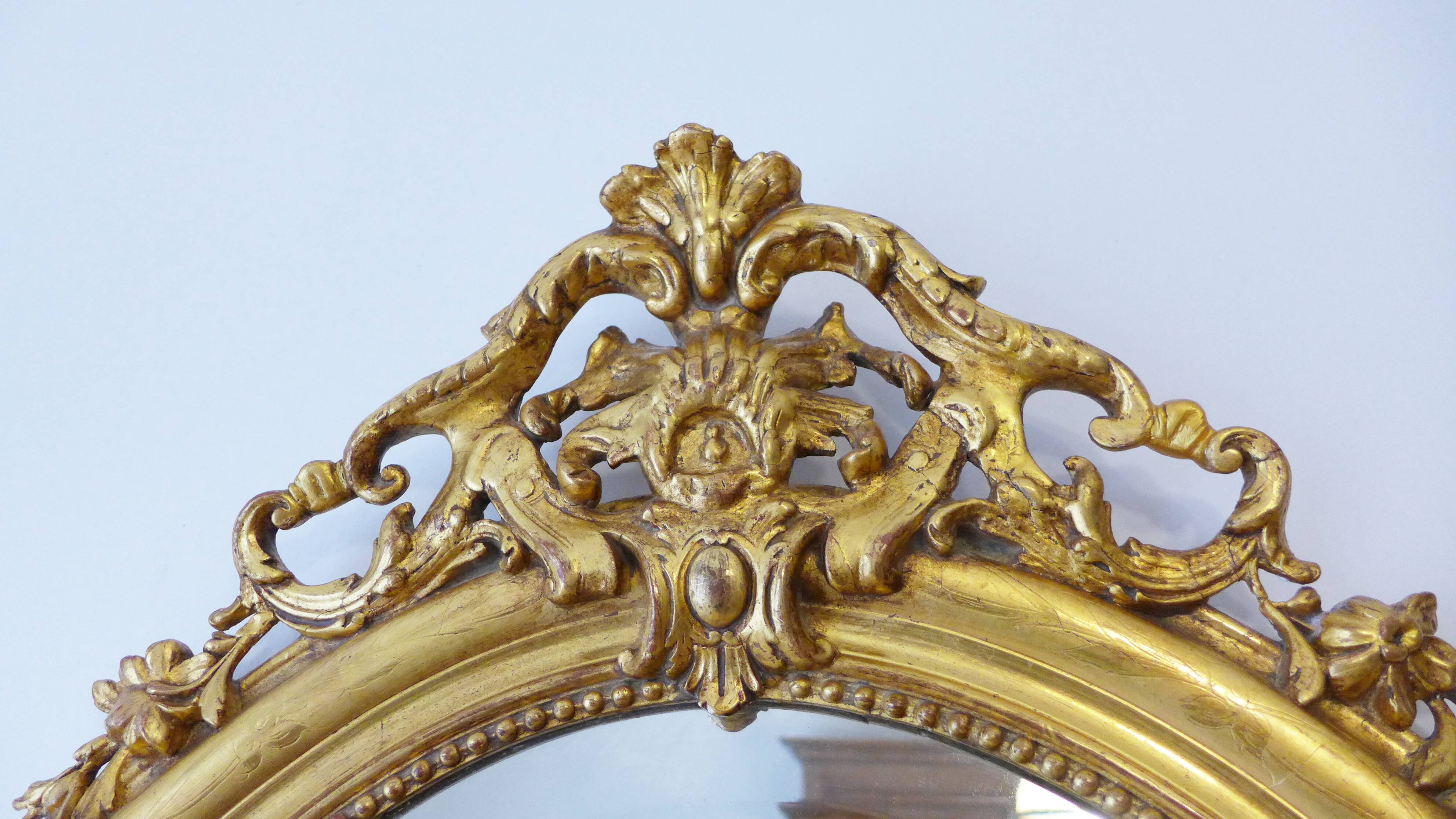 Antique Napoleonic Mirror with Gold Leaf