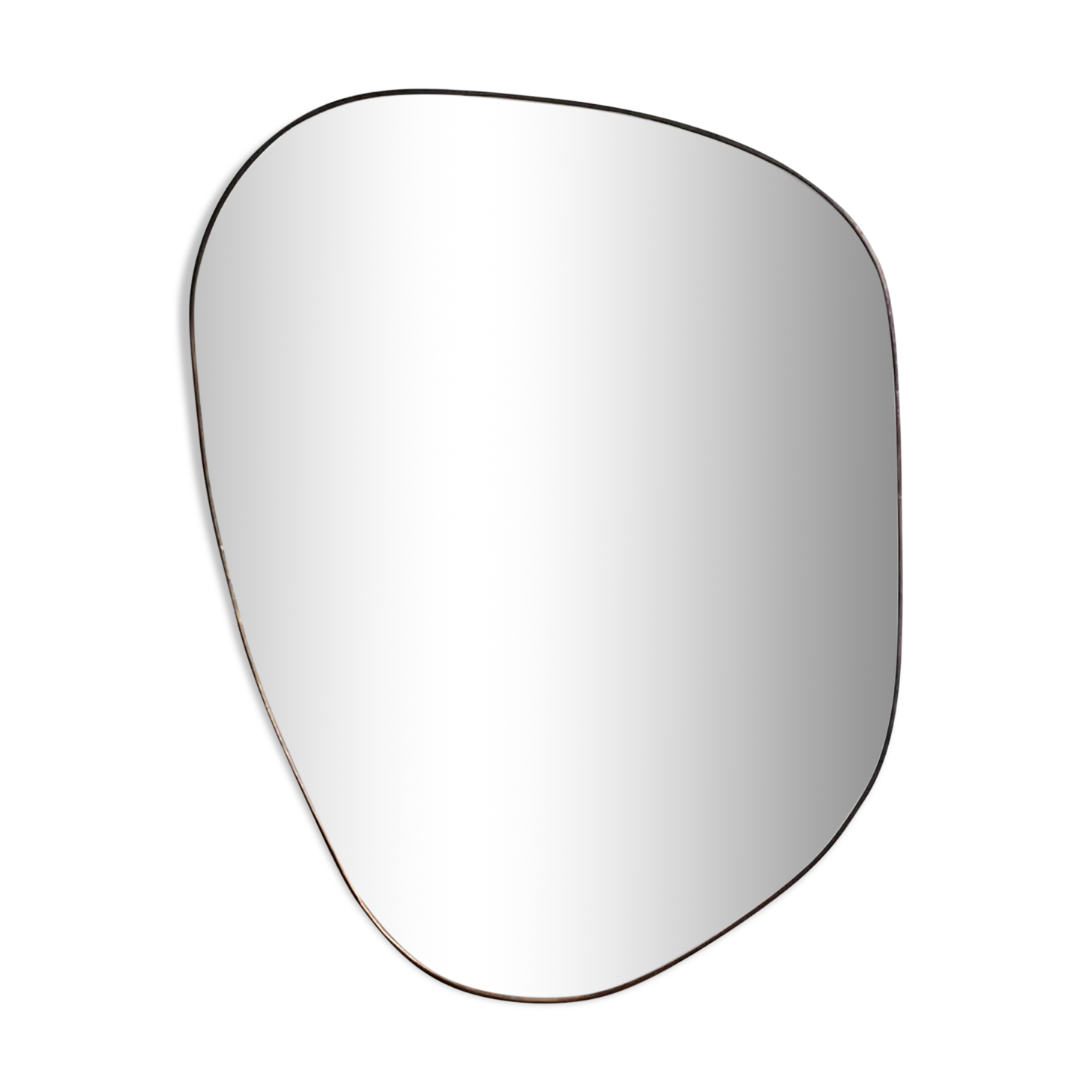 Irregular trapeze mirror organic brass black minimalist 80x110cm