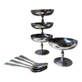 4 vintage stainless steel sorbet cups