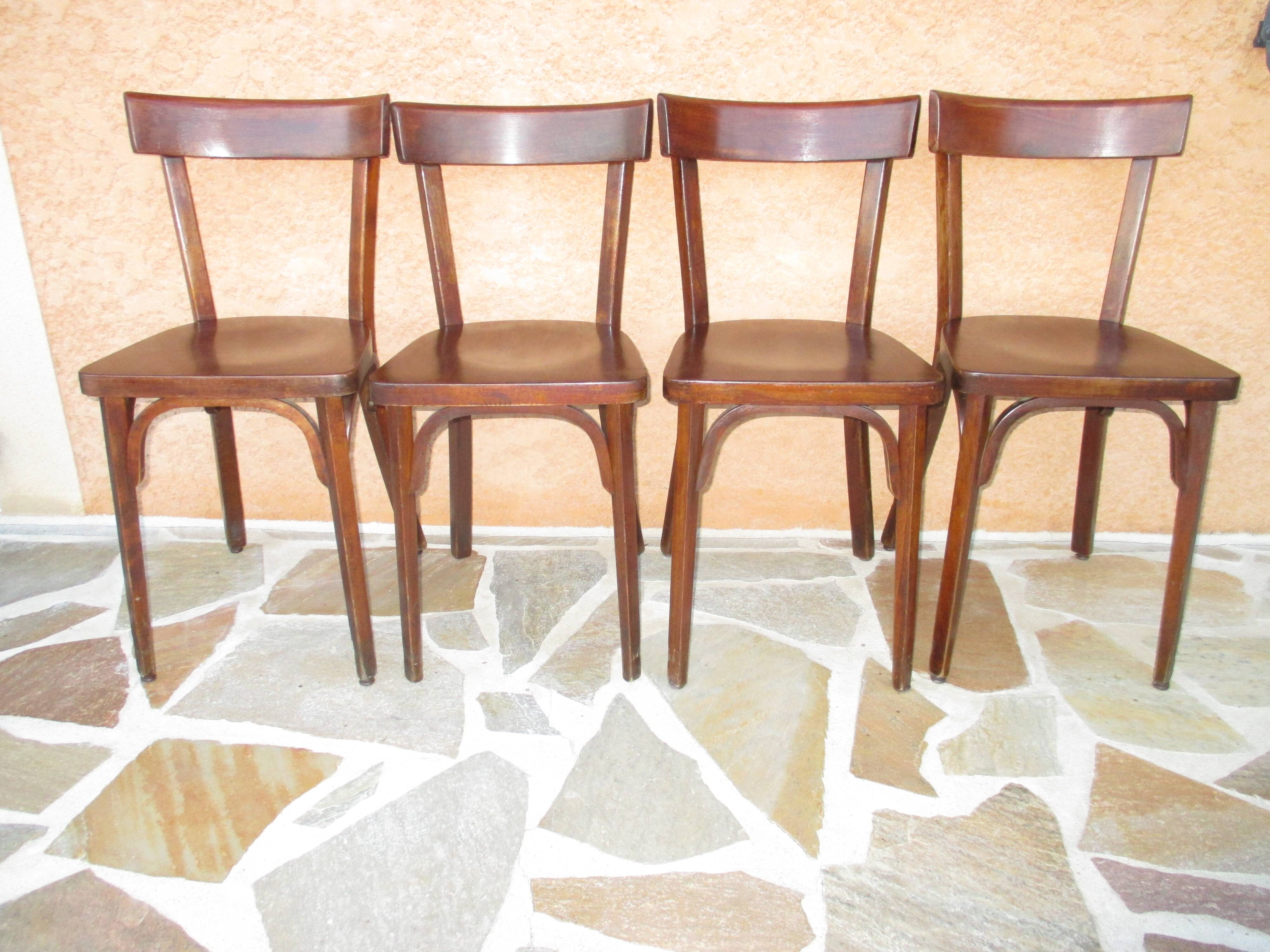 Set of 4 chairs bistro Baumann 1960