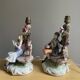 Paire de lampes de table en porcelaine italienne par Capodimonte.