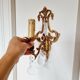 2 antique bronze and rock crystal candles and one light sconces in classic style