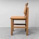 Set de 4 chaises vintage en bois et simili cuir Italie années 70