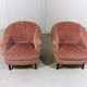 Ensemble de 2 fauteuils club en velours rose années 1950