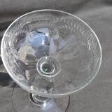 10 glasses of old champagne blown glass engraved Vierzon Thouvenin Portieux