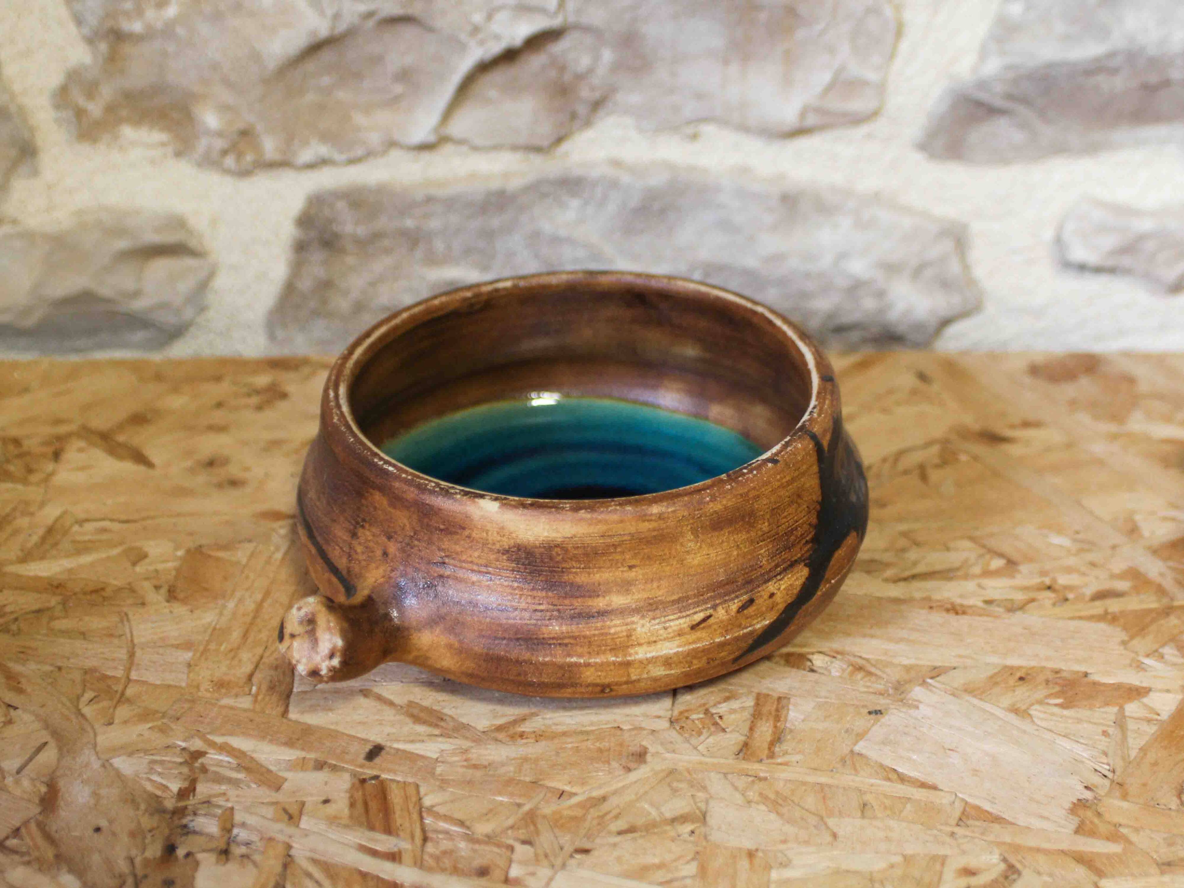 Set of 8 ceramic fondue pots from La Colombe pottery