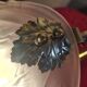 Art Nouveau bronze petal lamp with molded glass, 28 x 34 cm. Electricity OK