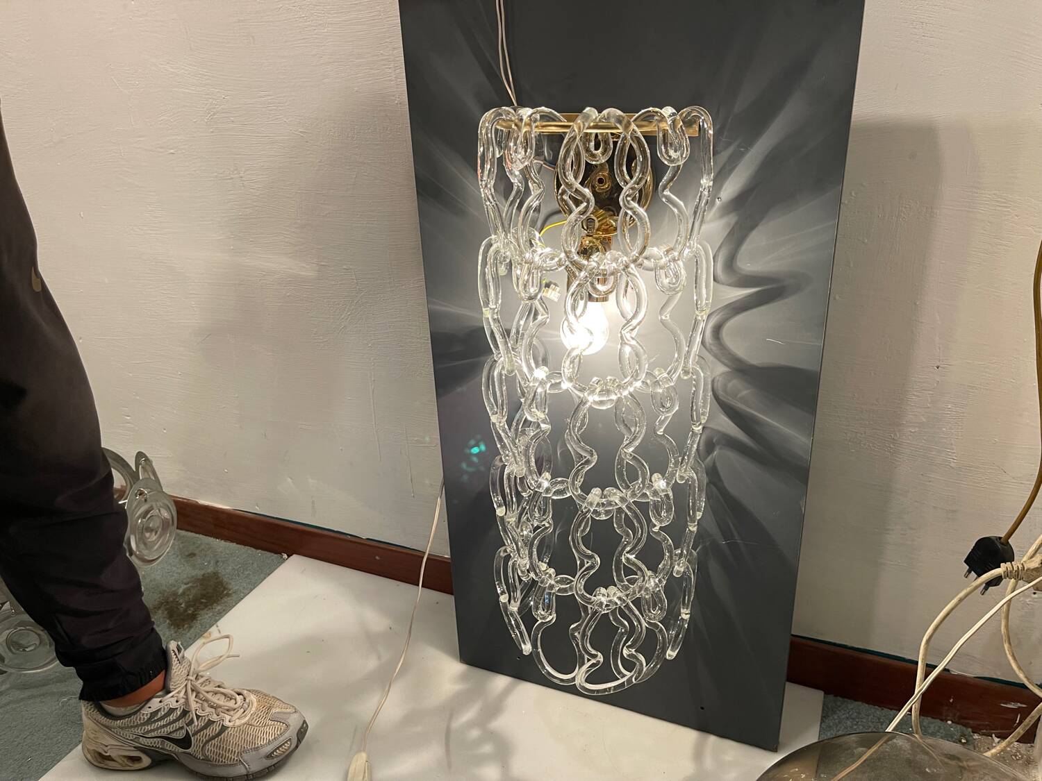 Large Murano Glass Sconces Set of 2 1980’s