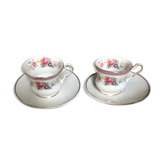 2 Windsor fine bone China coffee cups, Paris & London