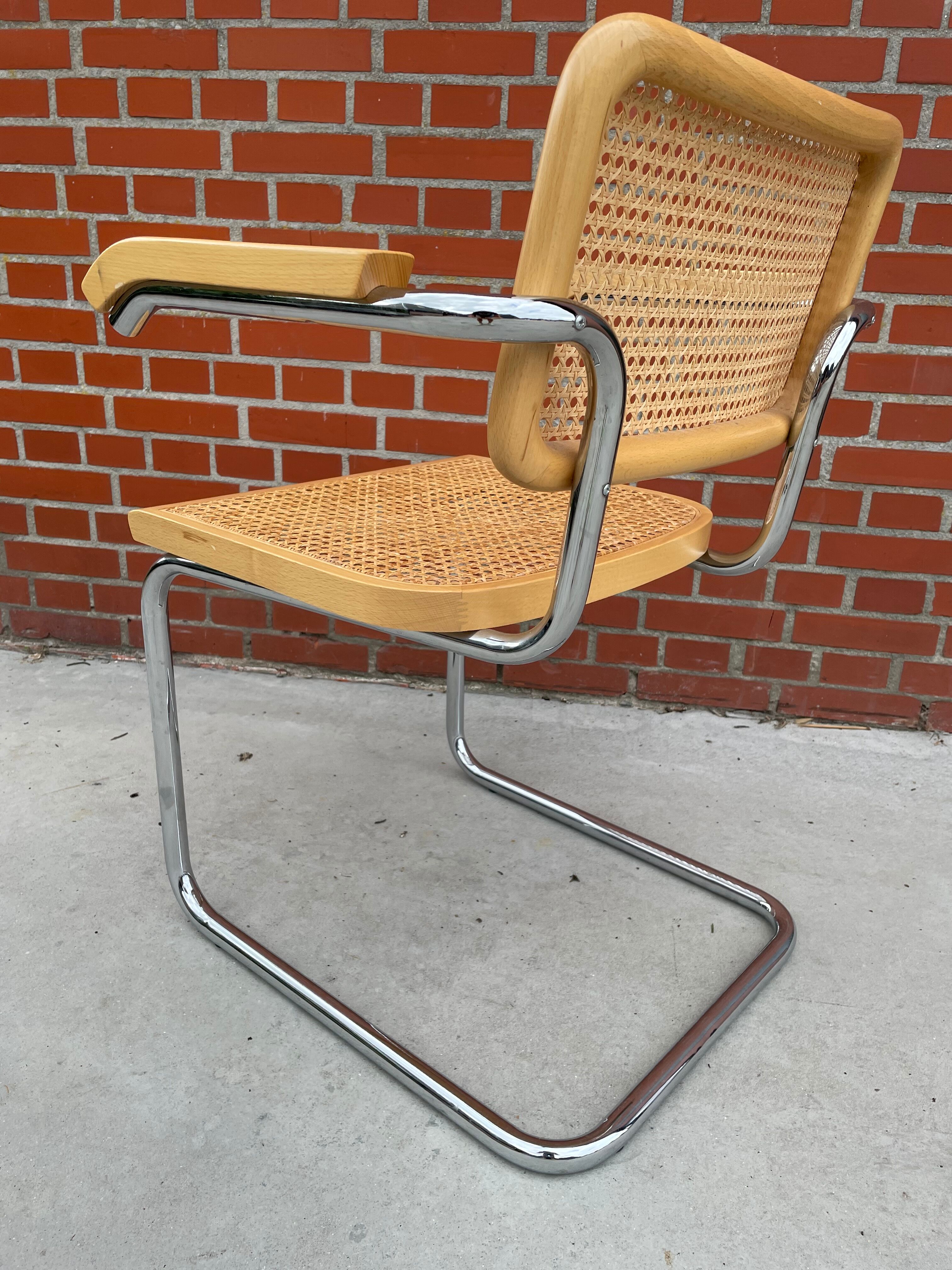 Chair Cesca model by Marcel Breuer with armrests B64