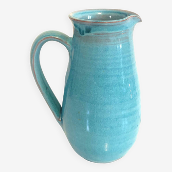 Blue ceramic pitcher