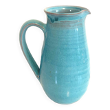 Blue ceramic pitcher