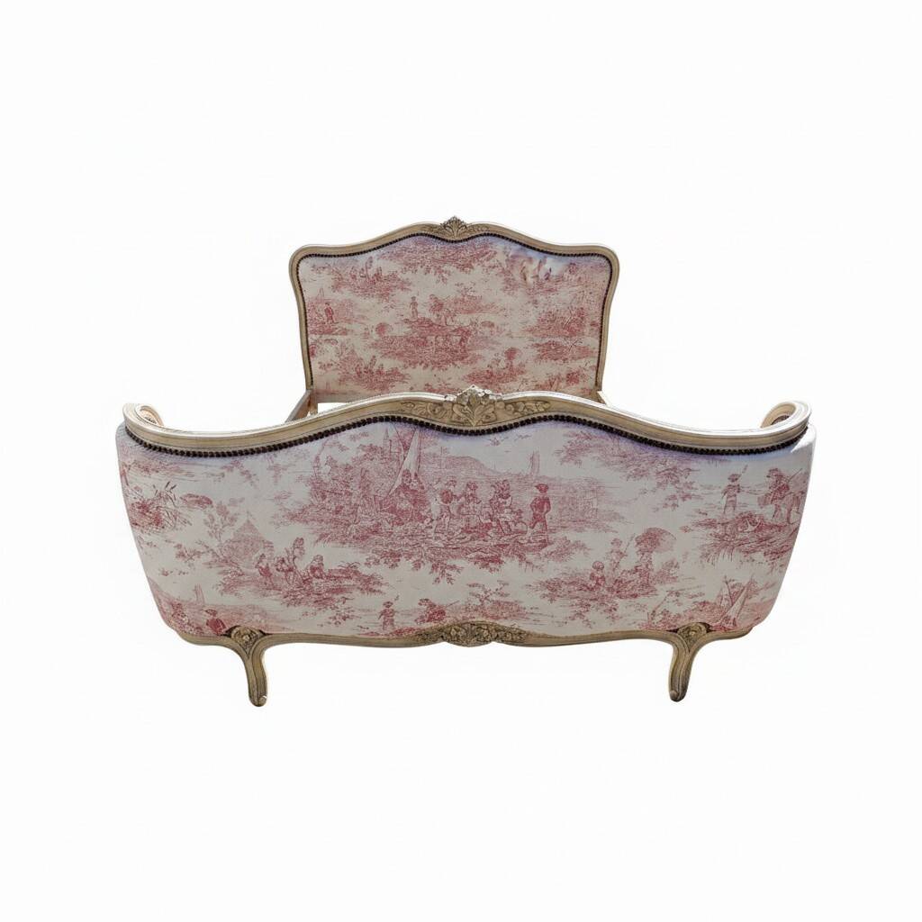 Lit basket in Louis XV style, TOILE DE JOUY tapestry.
