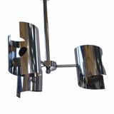 Vintage chrome steel pendant light, 1970s design