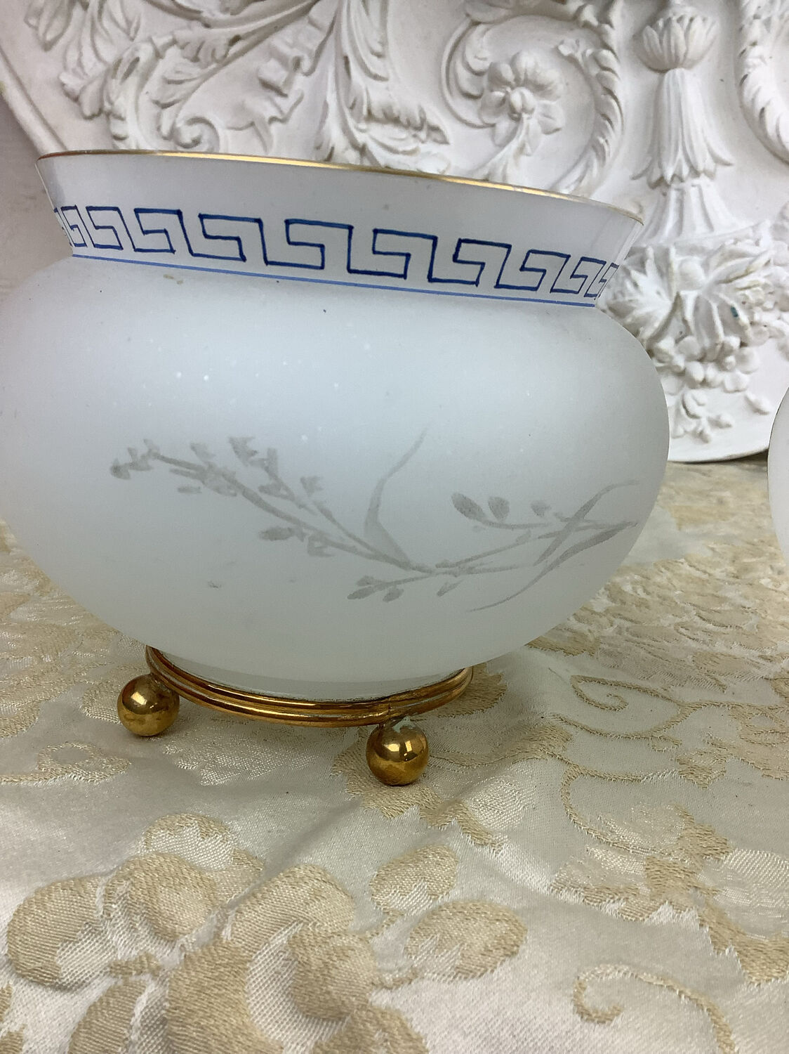 Two opaline glass cups