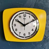 Vintage clock silent rectangular wall clock "Yellow Flash"
