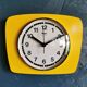 Vintage clock silent rectangular wall clock "Yellow Flash"
