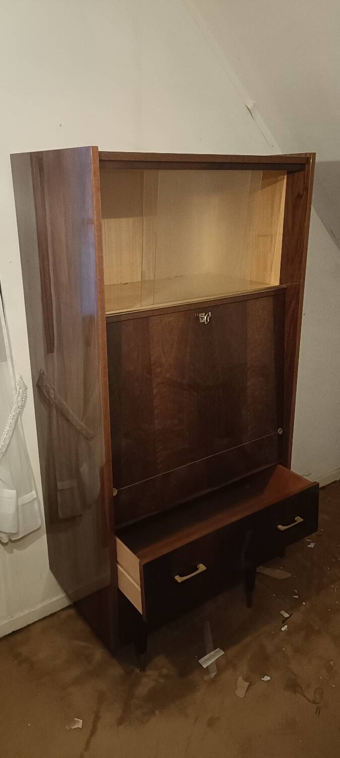 Secrétaire an 60 vernis, vintage