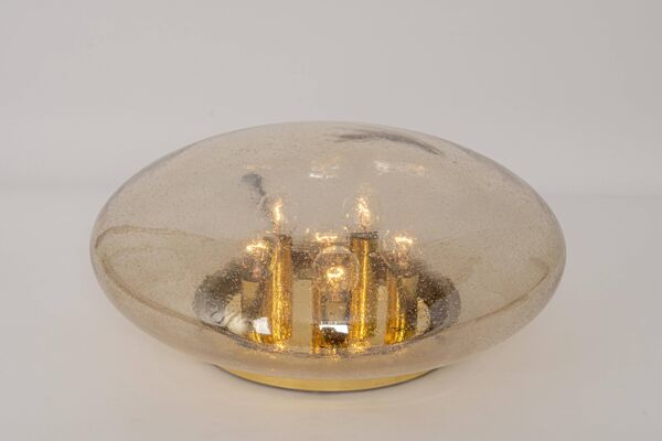 plafonnier en verre fumé par Limburg, Allemagne, années 1960