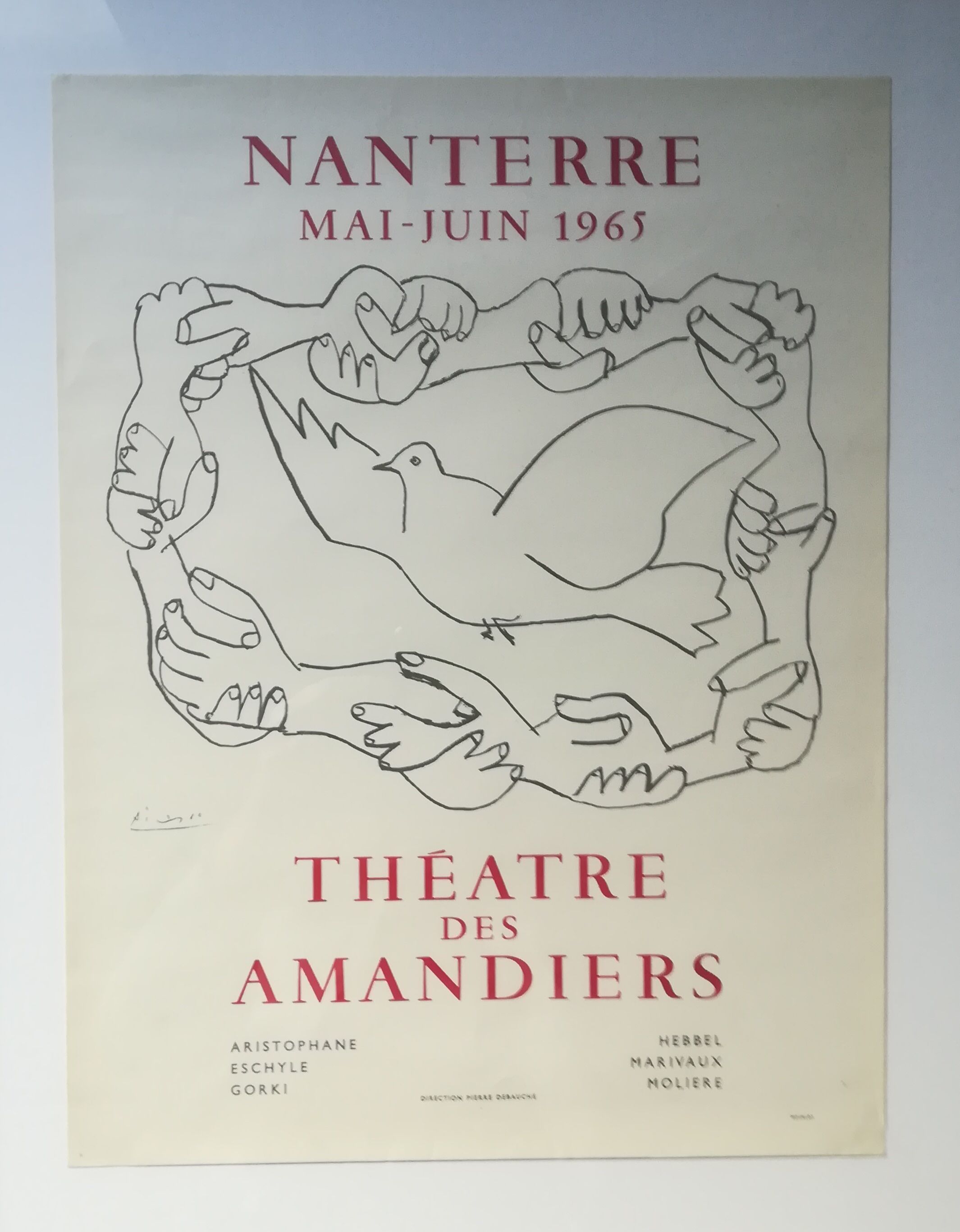 Pablo Picasso, original lithographed poster, Mourlot 1965