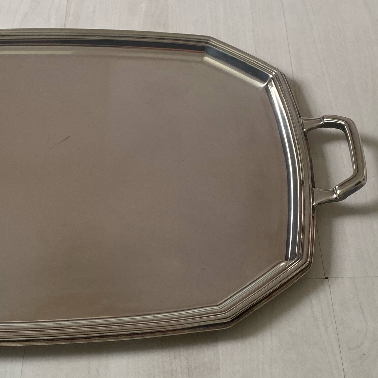 Silver metal tray
