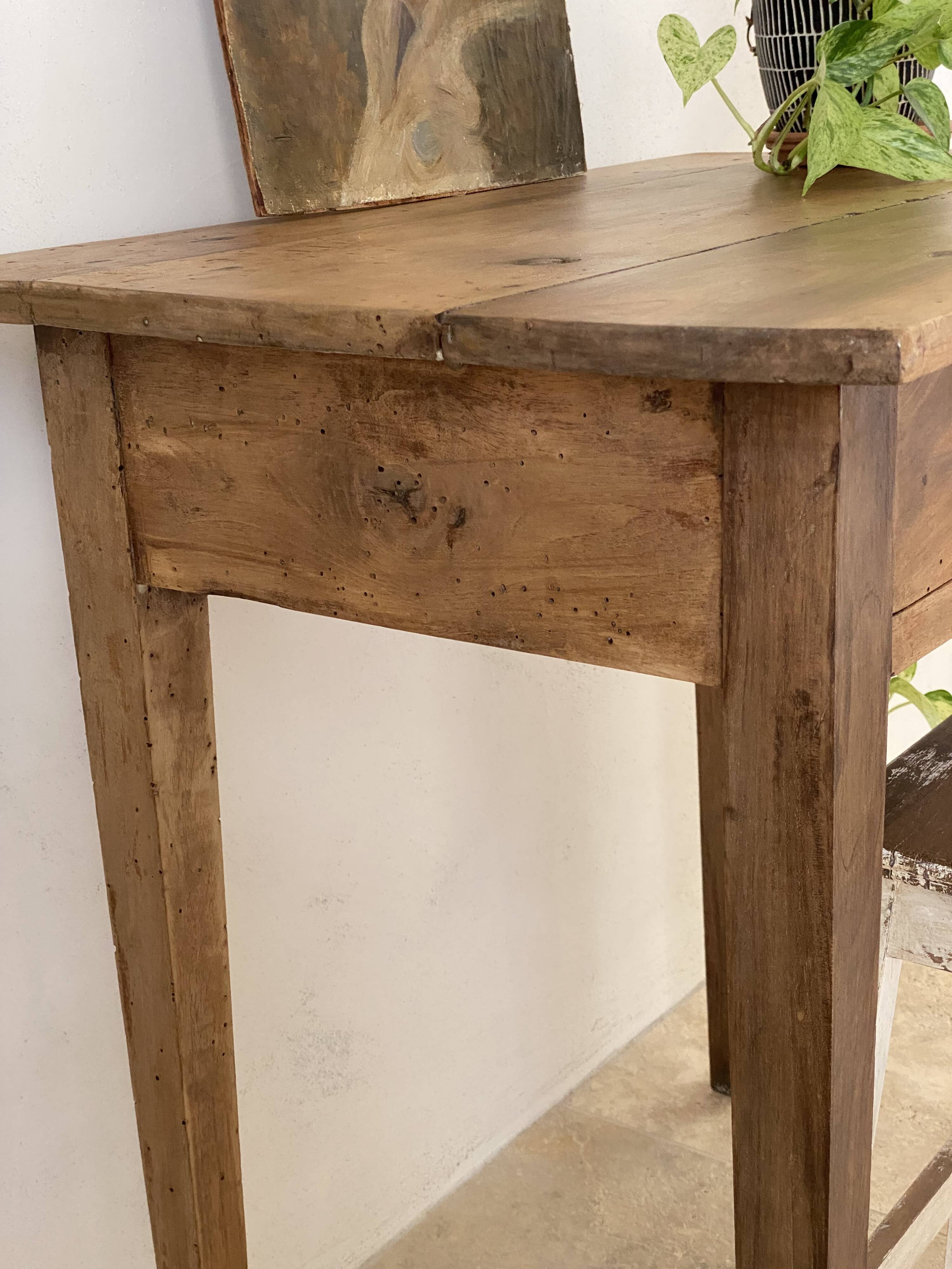 Small rustic walnut table/desk – 19th century