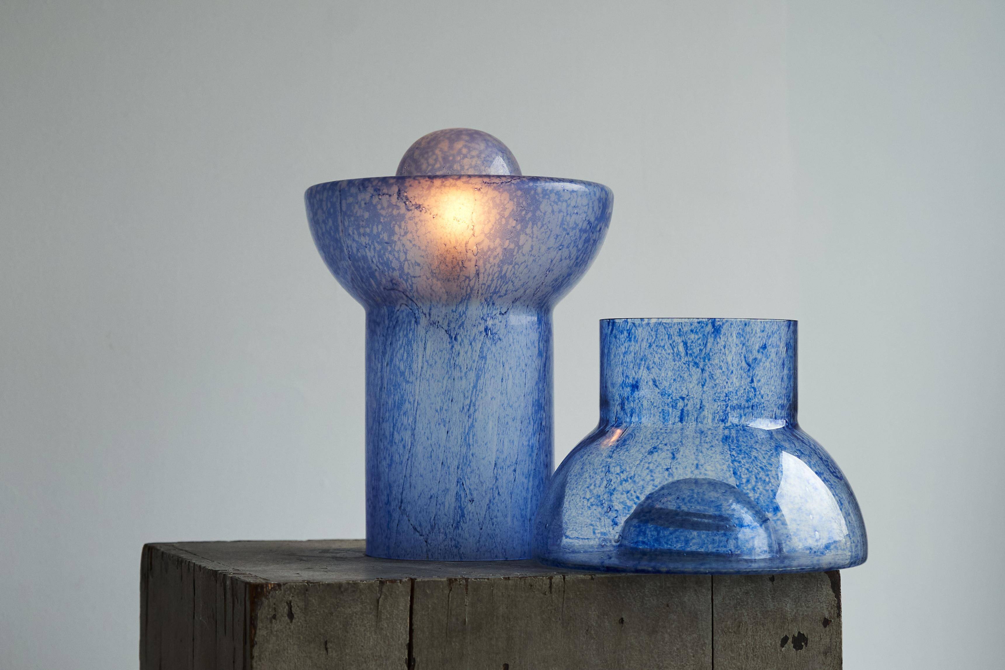 Murano Pulegoso glass table lamp sculpture from the 1970s.