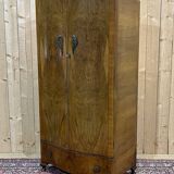 1950s English walnut bedroom wardrobe
