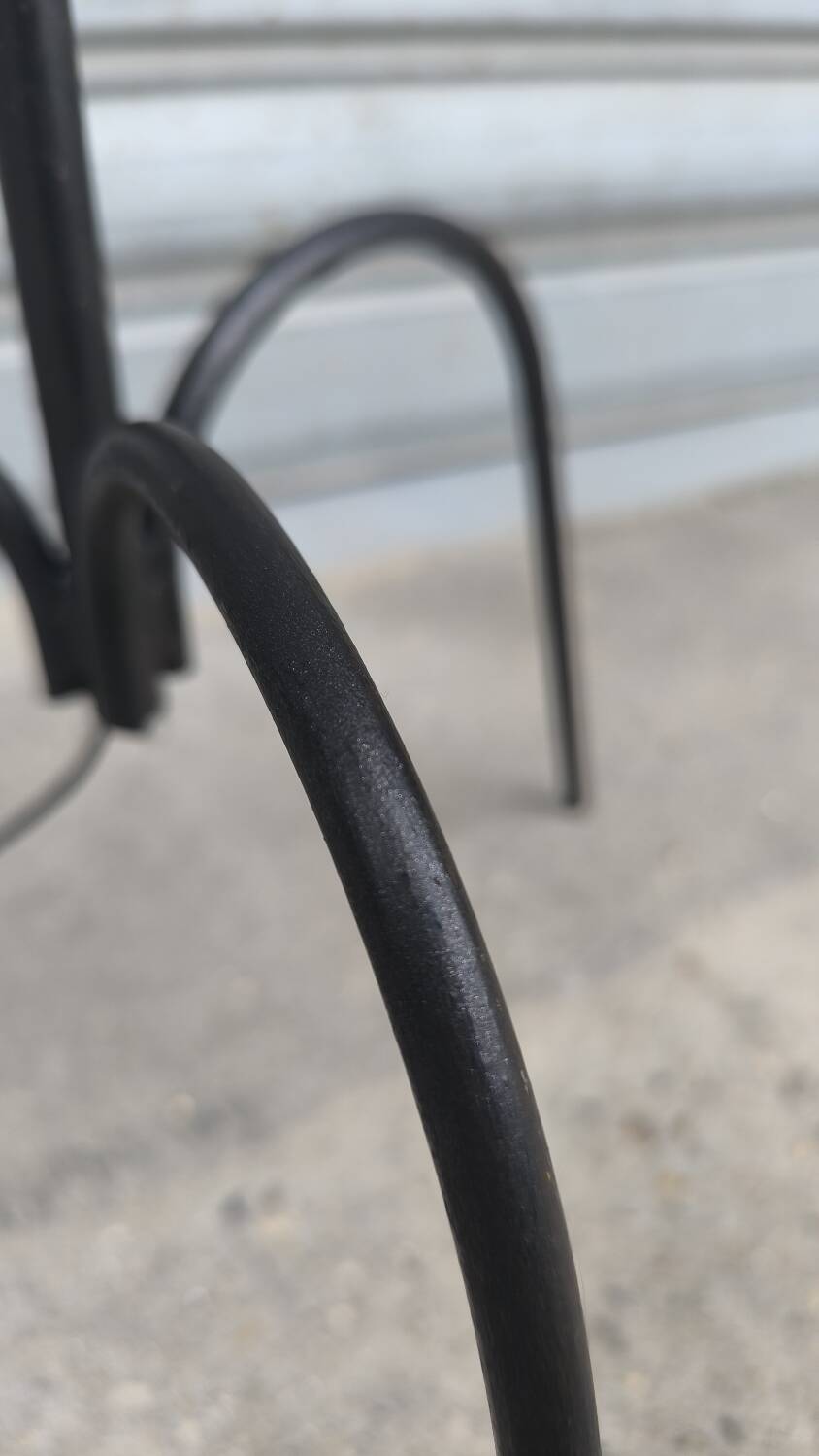 Wrought iron tripod floor lamp 1950