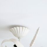 Ceiling light foliage in white metal early 1970s