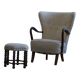 Slagelse Møbelfabrik, modern Danish chaise longues with beech footstool, 1960s