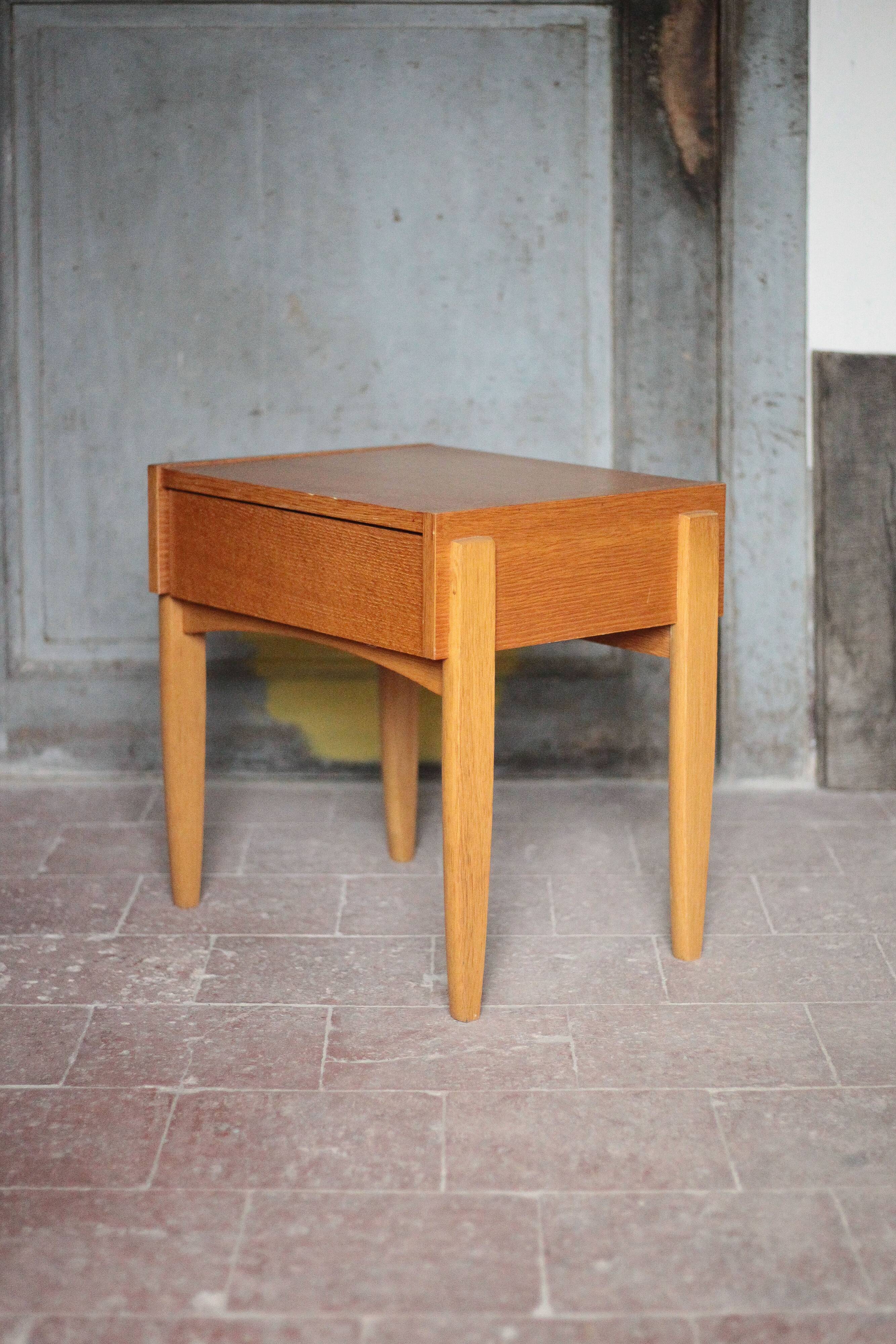 Vintage wooden bedside table, nightstand, side table, modernist.