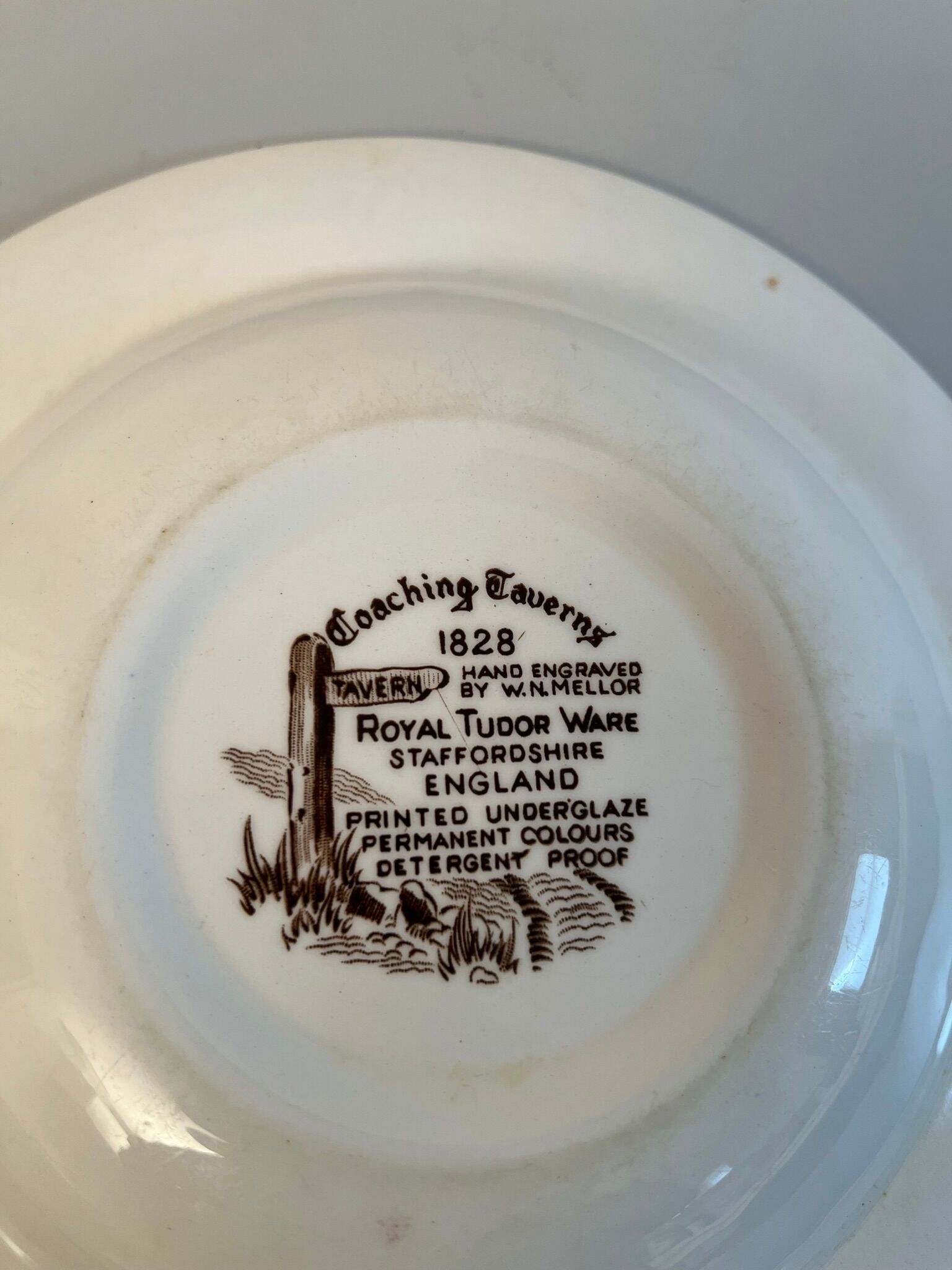 2 vintage Royal Tudor Staffordshire England hollow plates