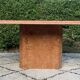 Large dining table in Rosso Alicante marble from the 70s-80s.