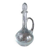 Wine carafe, vintage decanter in hand-blown Hartzviller bubbled crystal