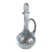 Wine carafe, vintage decanter in hand-blown Hartzviller bubbled crystal