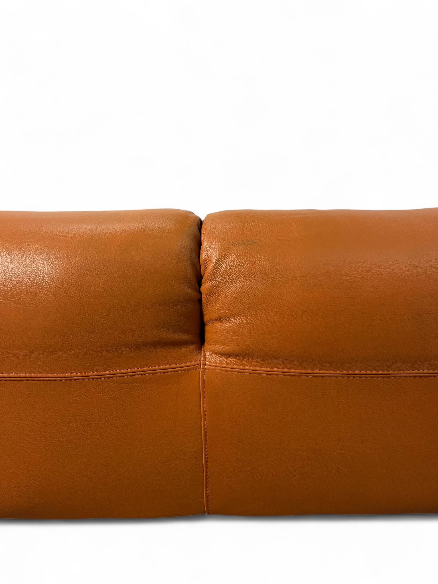 Maralunga Cassina style sofa in tan leather