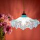 Vintage aabt-jour pendant lamp in blue Clichy glass