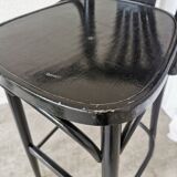 Chaise de bar vintage en bois courbé noir, style Thonet, milieu du XXe siècle (années 1970)