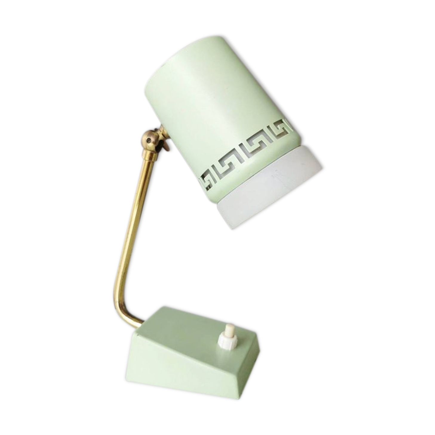 Night light 1970 pastel green with gold, France